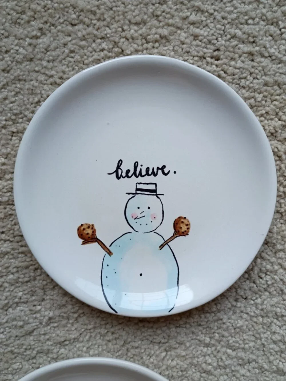 Rae Dunn Magenta Christmas Set of 4 Holiday Snack Plates 6